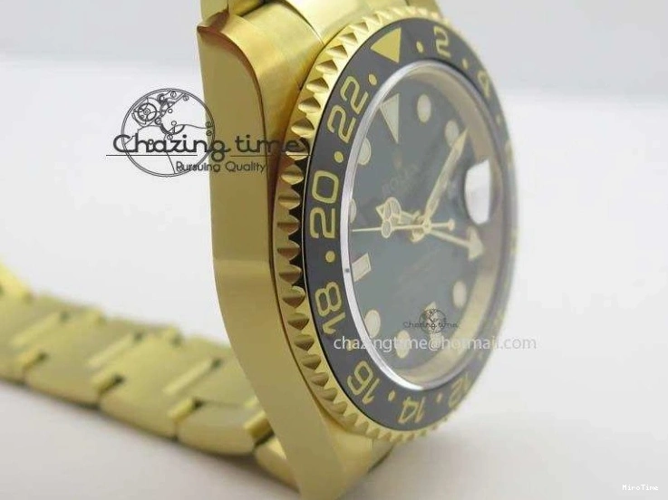 MiroTime 0216 SportInspired GMT-Master II 116718LN YG Bp-Maker Green Dial Ceramic Bezel On YG Bracelet A 3777